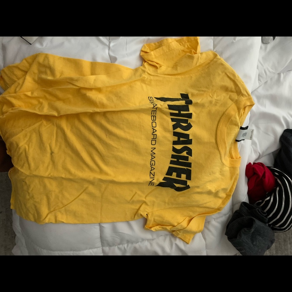 thrasher t shirt yellow